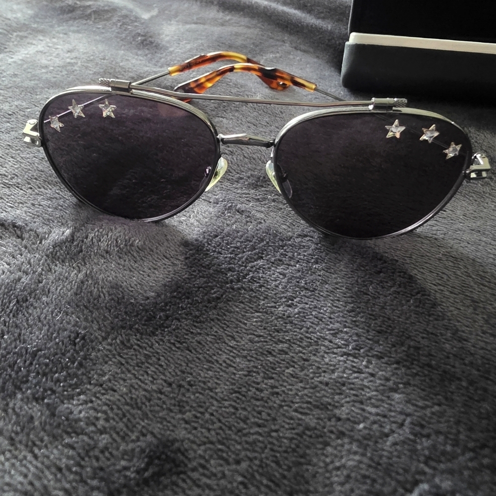 Givenchy Silver Aviator Sunglasses with Star Accents - Picture 12 of 15